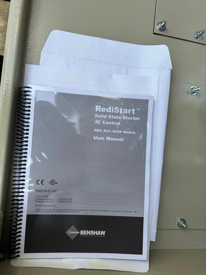 Used Benshaw RB23S0200480H12CB-DM-200041-00, Heavy Duty Soft Starter, 100 Hp @ 480 V