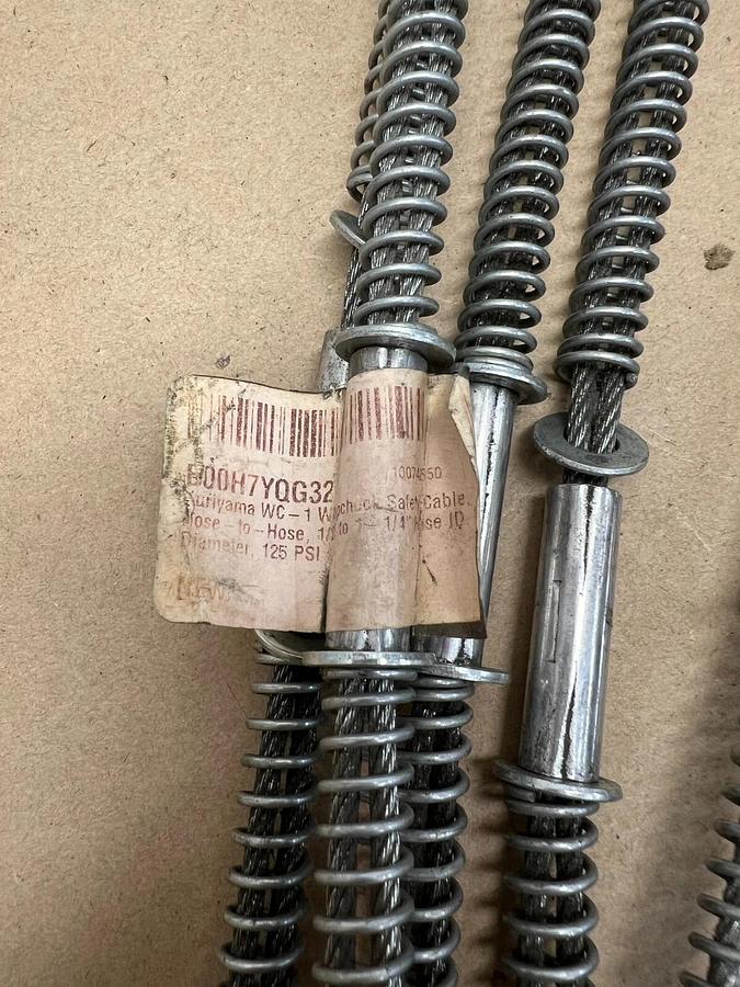 Used Kuriyama B00H7YQG32 Whipcheck Safety Cable, 125PSI, 1/2”- 1-1/4” - Lot of 6