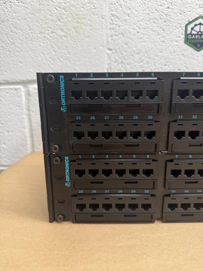 Used Ortronics OR-PHD66U48, 48 Port Patch Panel, Six 16-Port Modules
