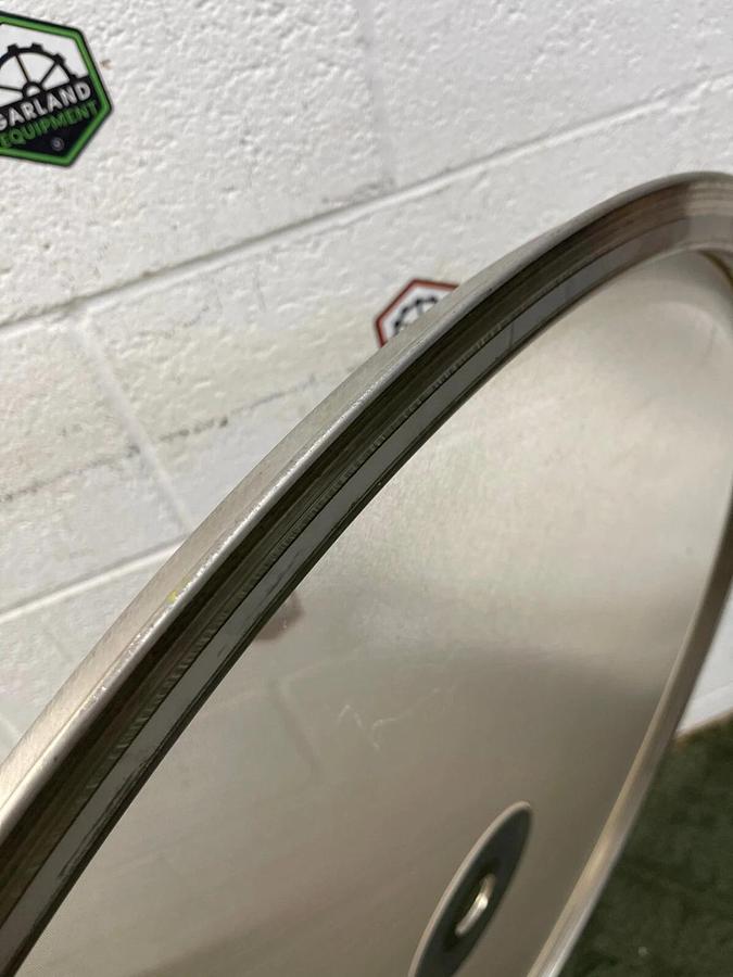 Used Stainless Steel 38-1/2” Mesh Vibratory Screener, 62 microns, 1-3/4” Center Hole