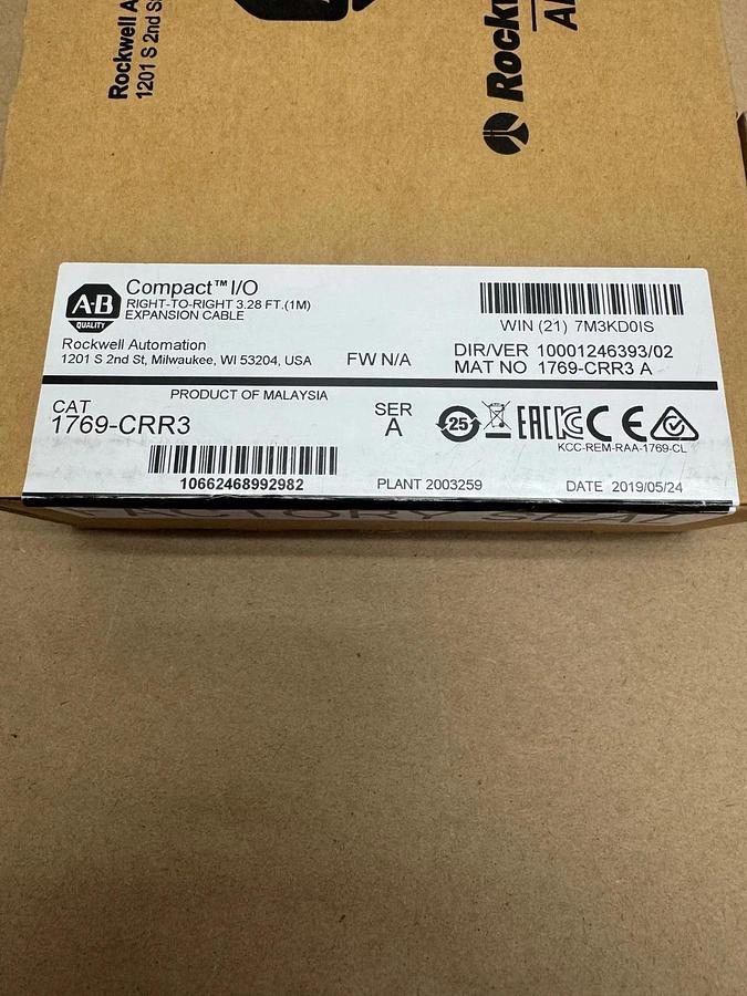 Used Allen Bradley 1769-CRR3 Right-to-Right Expansion Cable *FACTORY SEALED*