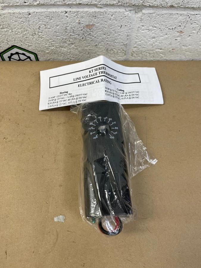 Used TPI KT-110 Industrial Series Heating Thermostat, Wire Leads -10°F to 100°F Range