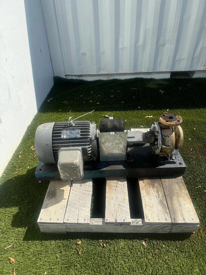 Used Centrifugal Pump 9111A 1-5/8” x 1-1/4” Process Pump, Toshiba B7752FLF2UM04 7.5Hp