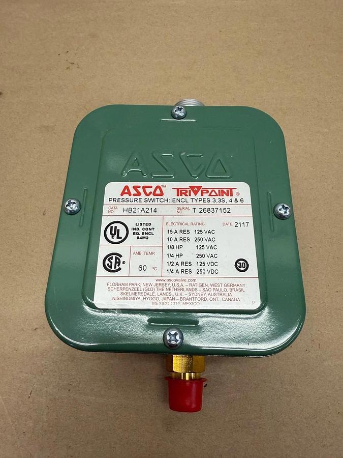 Used ASCO HB21A214 Tri-Point Pressure Switch *NEW*