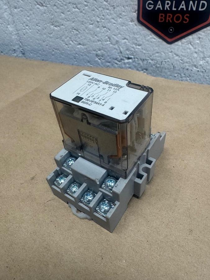Used Allen Bradley 700-HF34A1-4 Series C Relay, 120VAC, 12A, w/ 700-HN139 Series B
