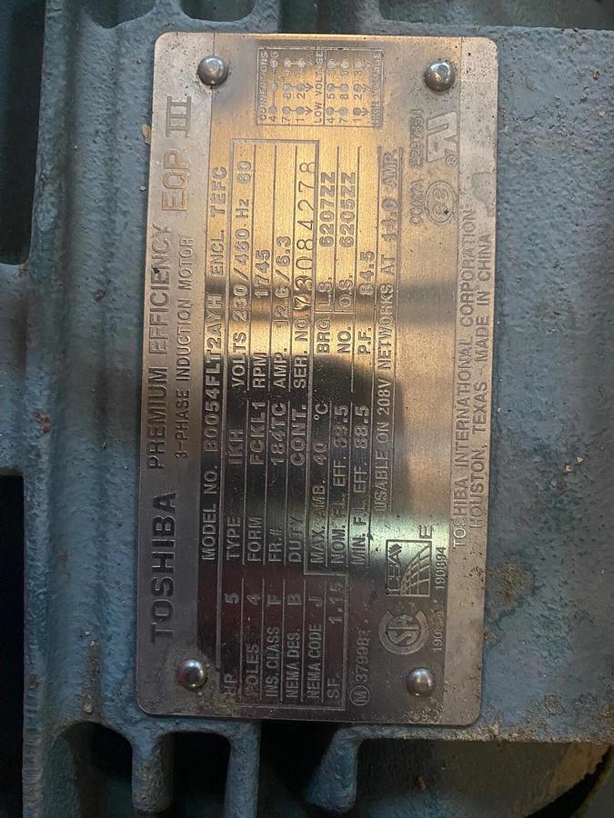 Used Falk 1120FC4A Enclosed Gear Drive, Toshiba 5HP 1745RPM Motor Service Factor:1.49