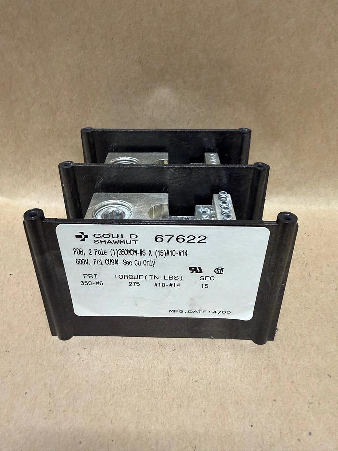 Used Gould Shawmut 67622 2 Pole, 600v Power Block