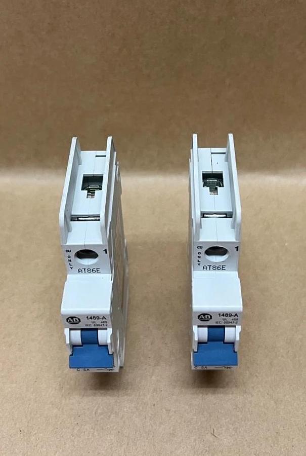 Used Allen Bradley 1489-A1C050 Ser A, 1 Pole, Circuit Breaker - Lot of 2