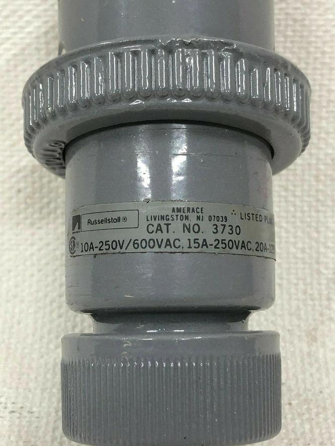 Used Russellstoll 3730 Male Pin and Sleeve Plug