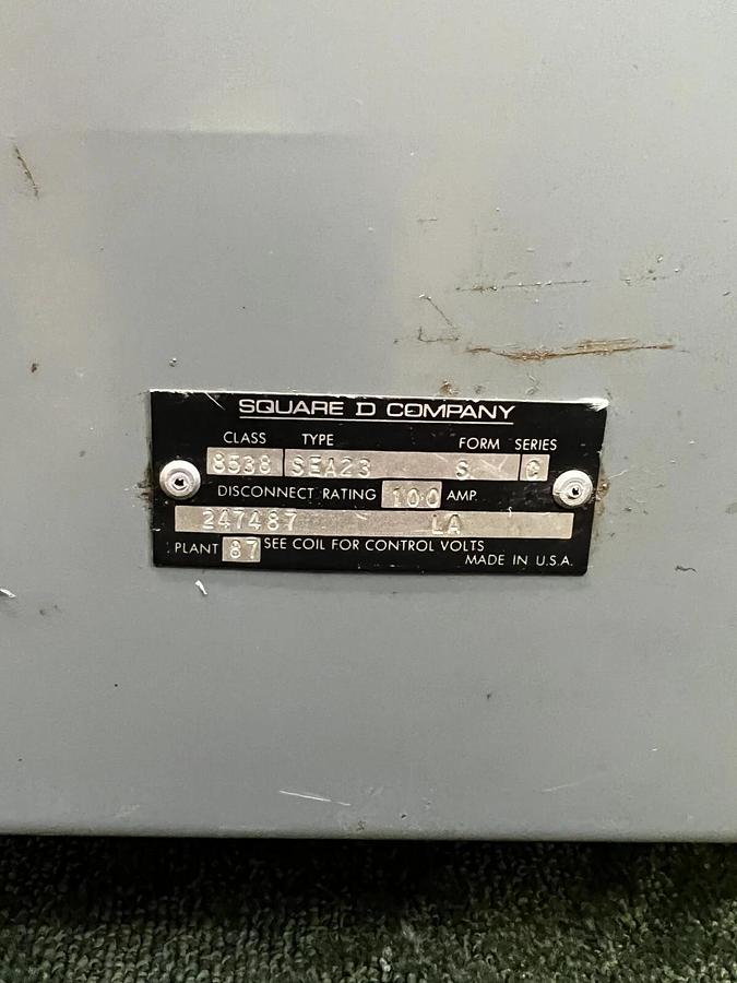 Used Square D SEA23 Combo Starter Class 8538 Series C 100 Amp 600 Volts