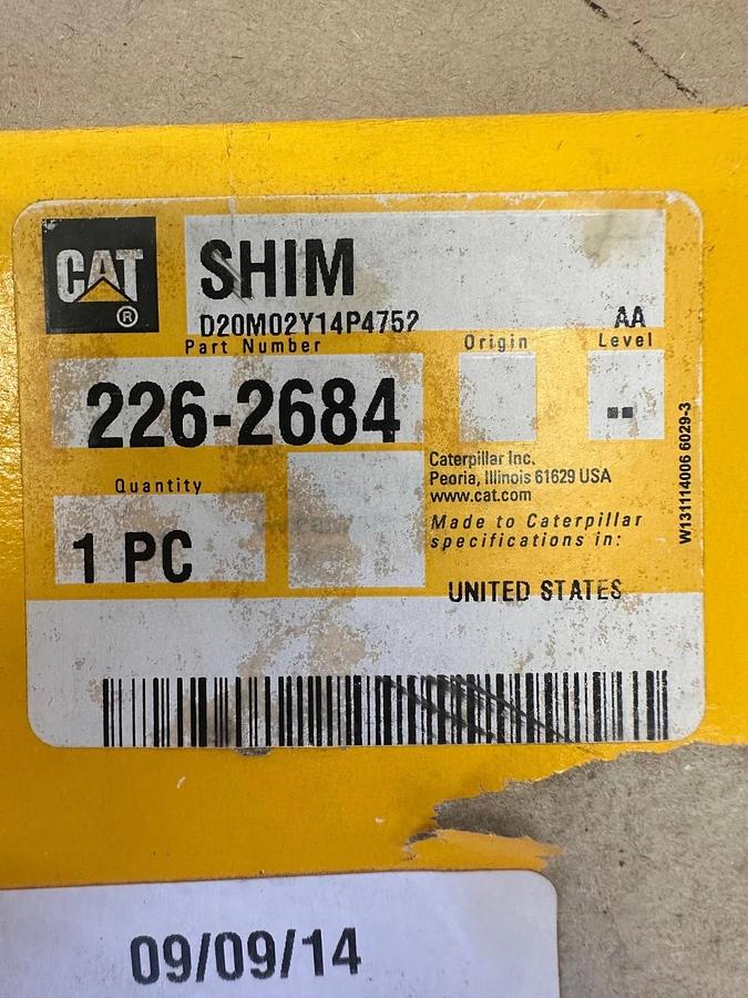 Used CAT 226-2684 1.55mm Thick Steel Shim Pack *NEW*