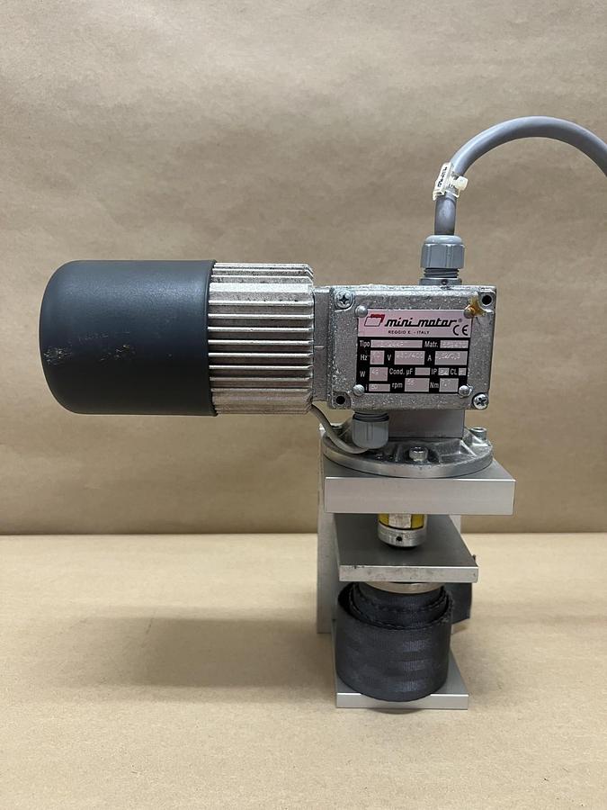 Used Mini Motor MCEK244PT Geared Motor Bench Top Assembly w/ Tape Winder Spool Mount