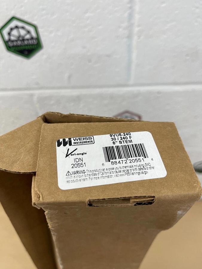 Weiss Instruments 9VU6-240 Thermometer, 30/240 Degrees F, 6” Stem