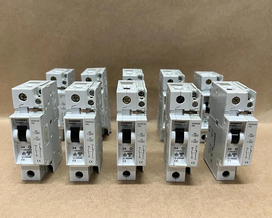 Used Siemens 5SX21 C4, 230/400V, Circuit Breaker - Lot of 10