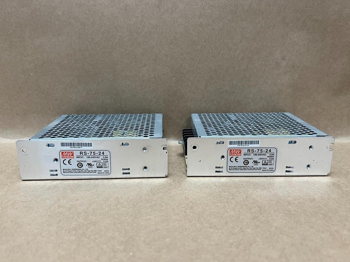 Used Mean Well RS-75-24 100-240VAC Power Supply - Lot of 2