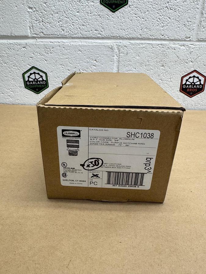Used Hubbell SHC1038 3/4” Straight Cord Connector, Box of 30