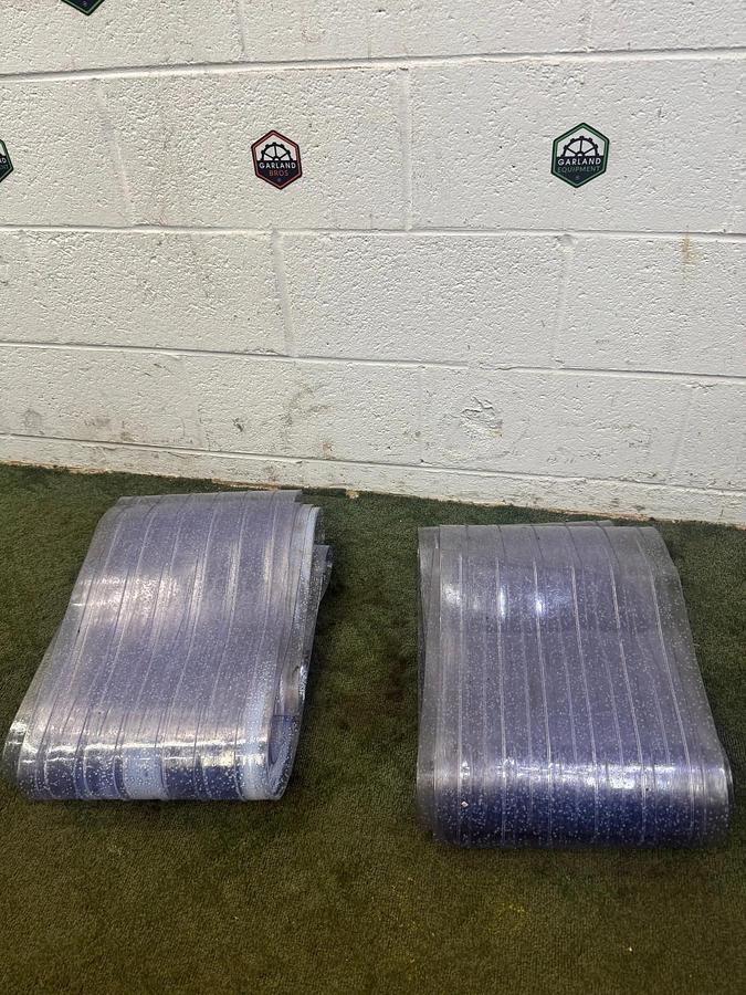 Used Global Industrial Ribbed Strip Door 2 Pieces of 208” x 12”, 17’ 4” x 12”