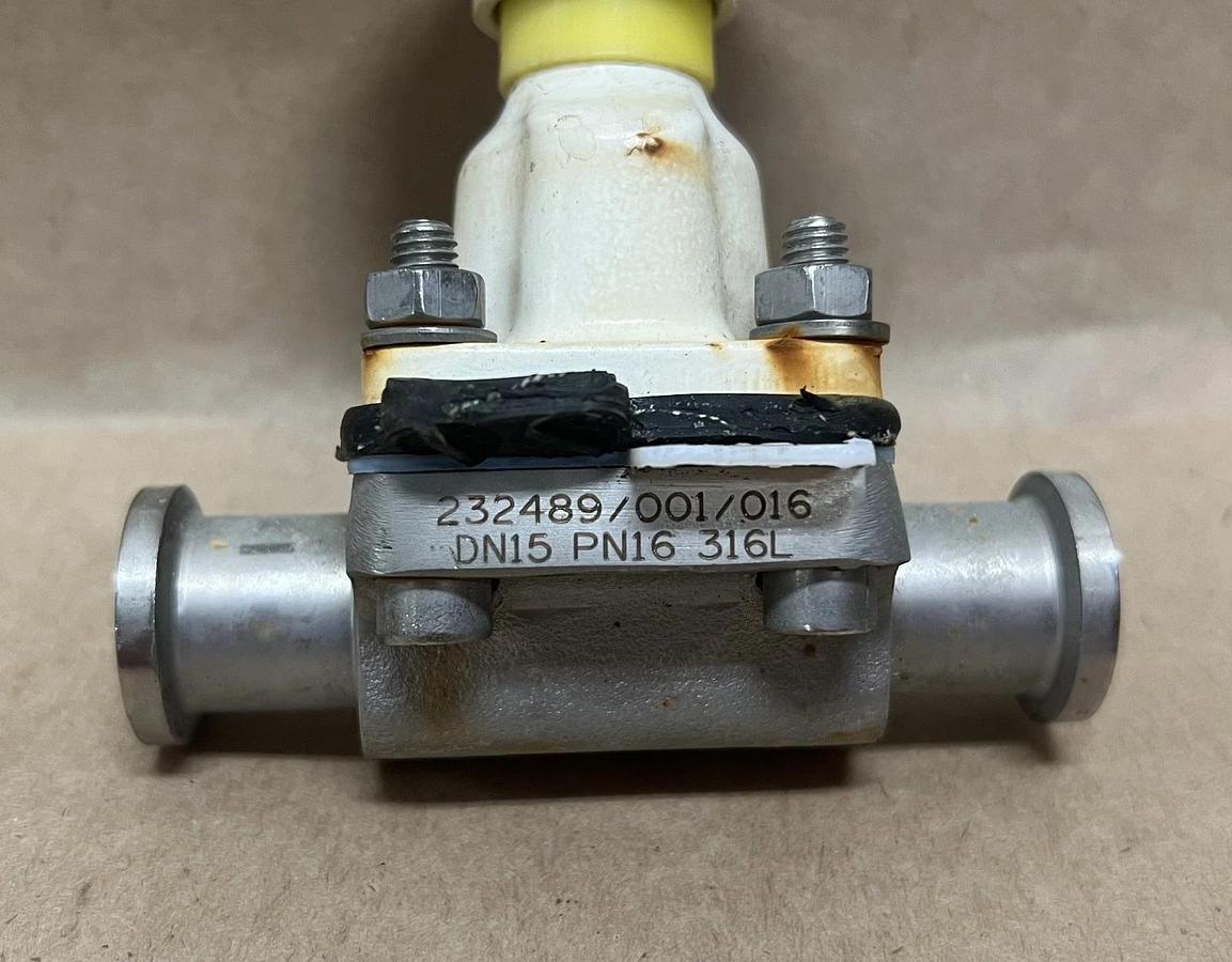 Used Saunders/Crane 232489/001/016 316L, 1/2" Sanitary Diaphragm Valve