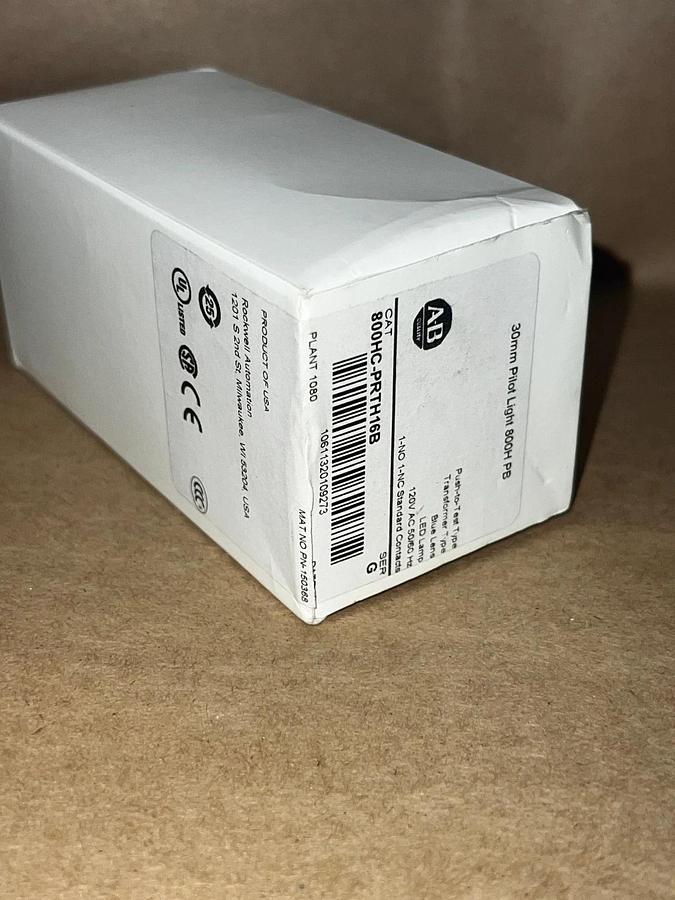 Used Allen Bradley 800HC-PRTH16B Ser G 30mm Pilot Light 800H PB Green *FACTORY SEAL*