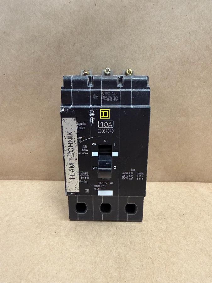 Used Square D EGB34040 40A, 3 Pole Circuit Breaker