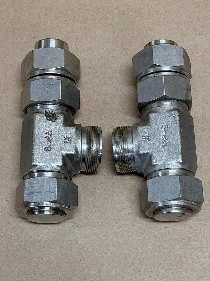 Used Swagelok SS-1610-3TTM 1”x1”x1” NPT Branch T - Lot of 2