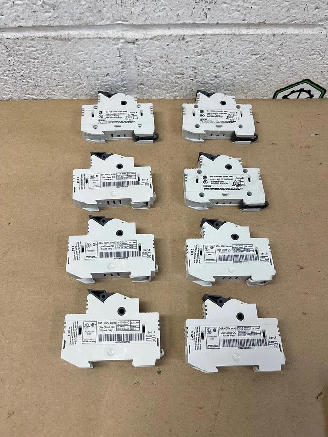 Used Allen-Bradley 1493-FB1C30-L Fuse Holder Ser B Class CC Only, 30A 600V - Lot of 8