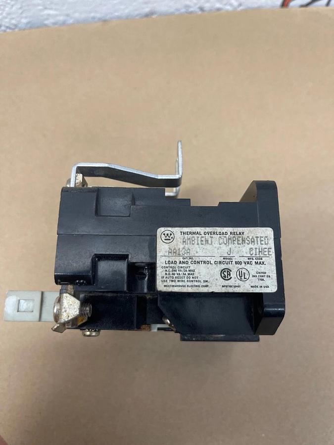 Used Westinghouse AA13A Model J Thermal Overload Relay Ambient Compensated