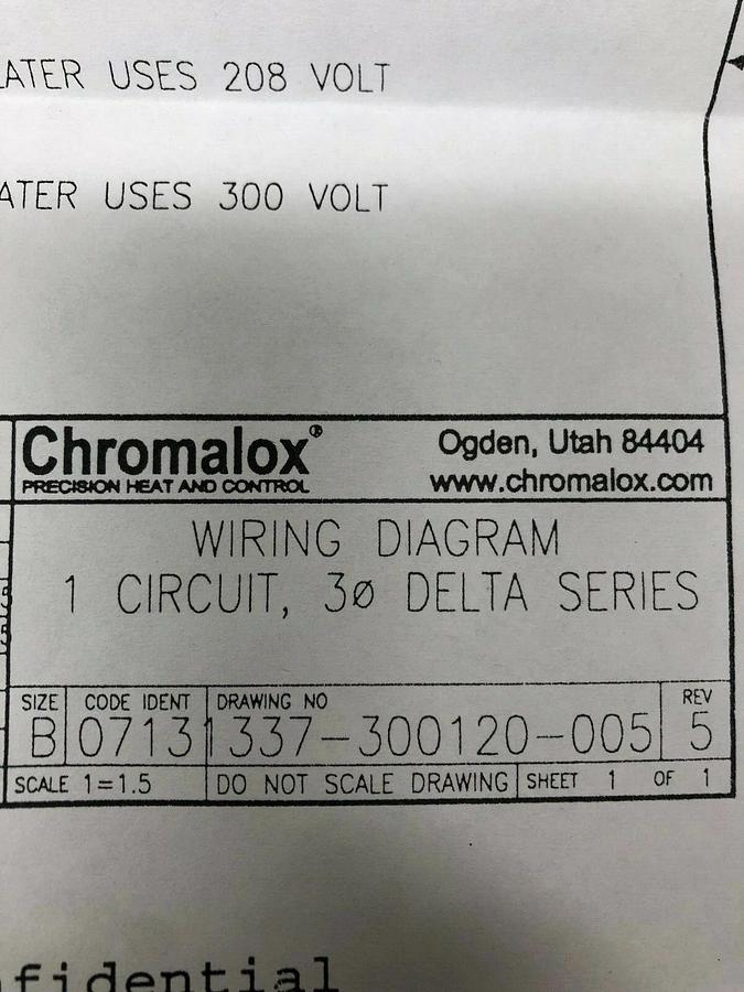 Chromalox 337-300120-005 Immersion Heater