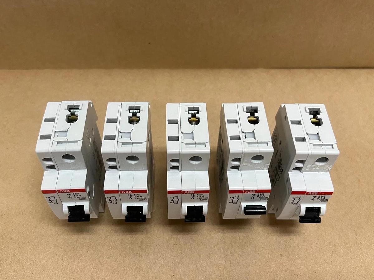 Used ABB S201-Z4A 1 Pole, 4A Miniature Circuit Breakers - Lot of 5