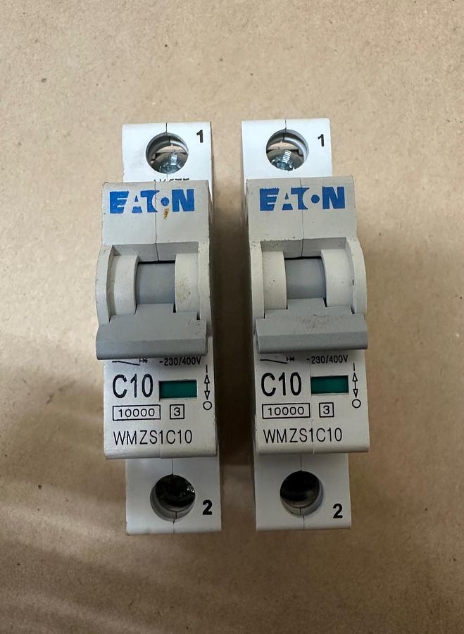 Used Eaton WMZS1C10 10A Circuit Breaker - Lot of 2