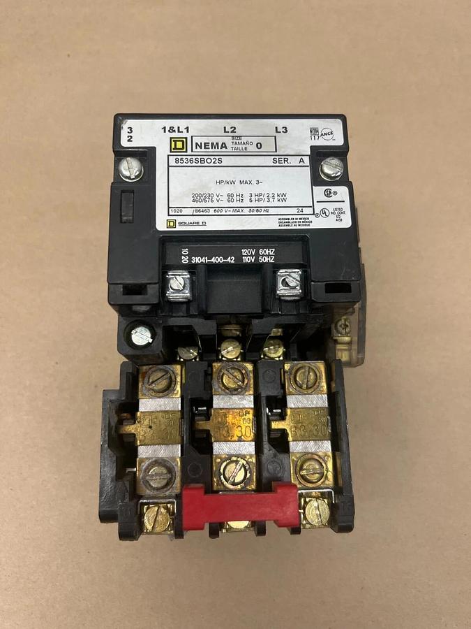 Used Square D 8536SBO2S Ser. A, NEMA Size 0 Starter