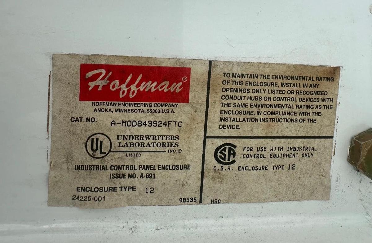 Used Hoffman A-MOD843924FTC Type 12 Industrial Control Panel Enclosure
