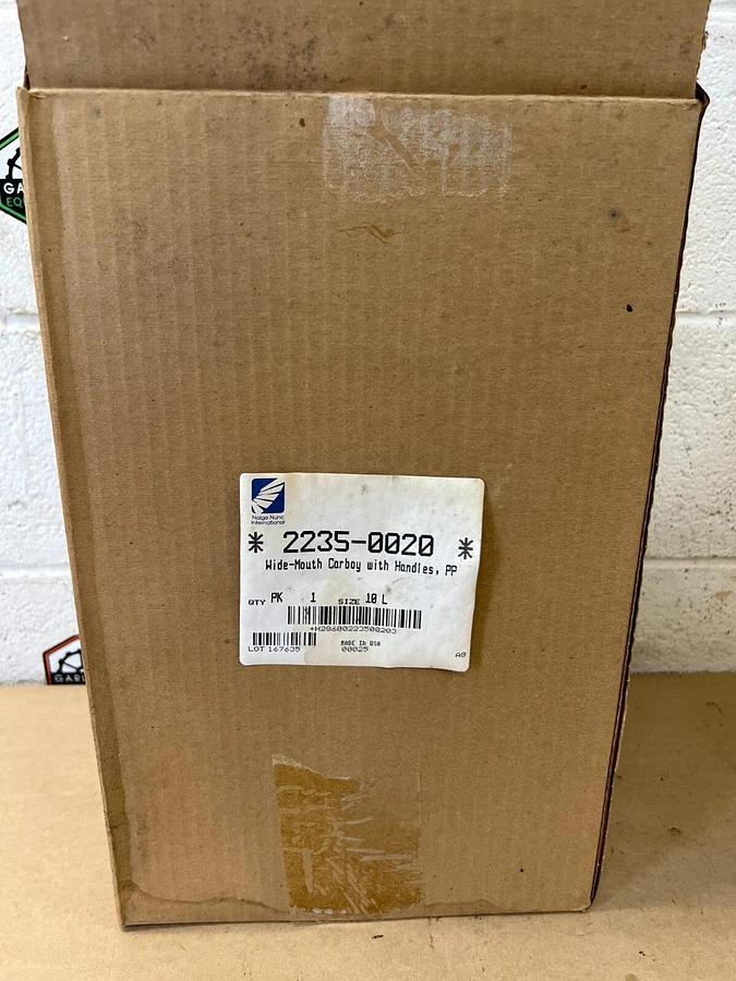 Nalgene 2235-0020 Wide Mouth Carboy w/ Handles, PP