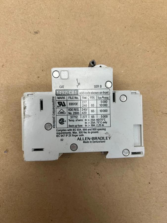 Used Allen Bradley G 010, 1492-CB1 1A Circuit Breaker - Lot of 10