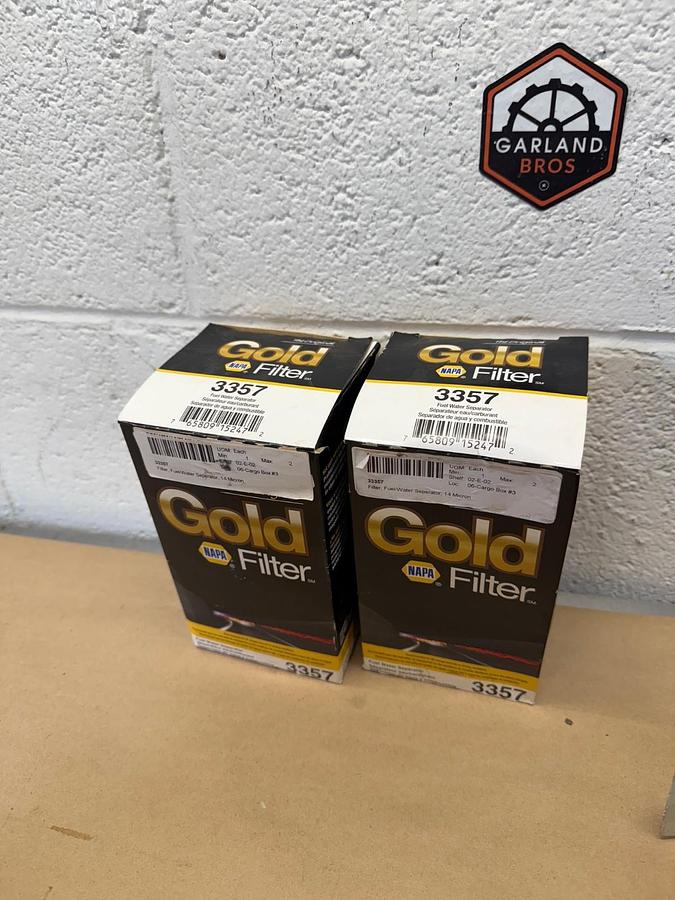 Used NAPA 3357 GOLD Filter, Fuel/Water Separator, Max Heavy Duty Protection, Lot of 2