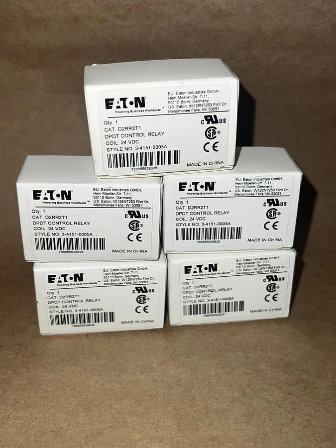 Eaton D2RR2T1 DPDT Control Relay 24V Ice Cube Relay (Lot of 5) *NEW*