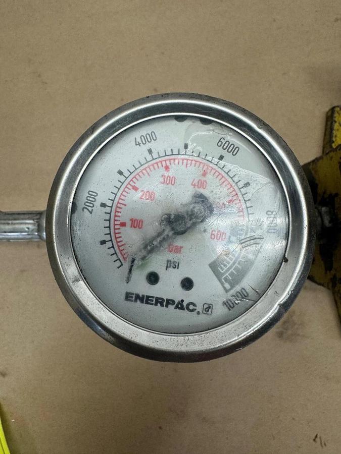 Used Enerpac P80 Hydraulic Hand Pump w/ Pressure Gauge & Jack Fitting