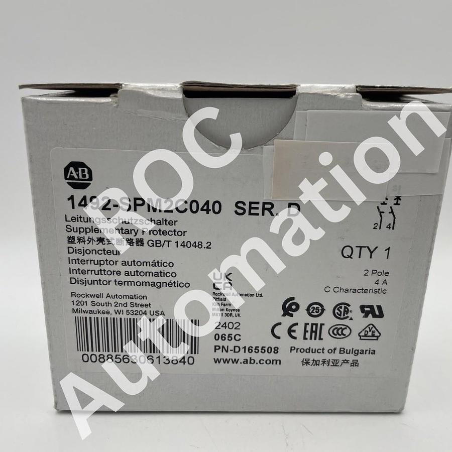 Used Allen Bradley 1492-SPM1B100 Ser D Protector Breaker - Qty 2 *NEW*