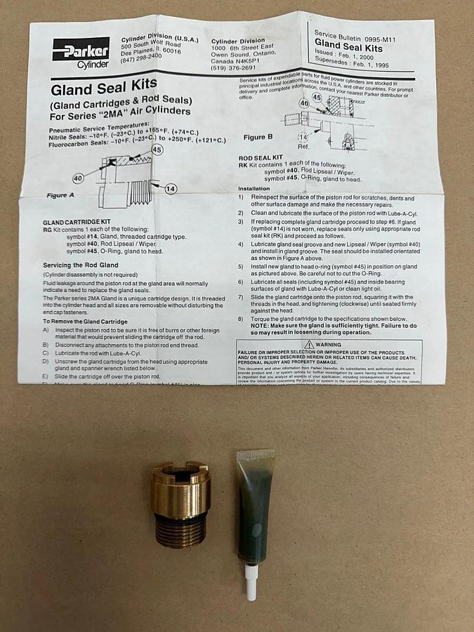 Parker RG02MA0061 Gland Seal Kit *NEW*