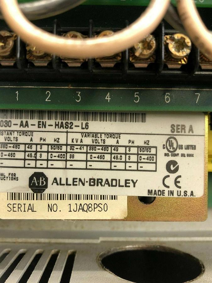 Used Allen Bradley 1336F-B030-AA-EN-HAS2-L6 Series A, AC Drive, 30 HP