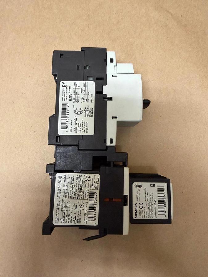 Used Siemens 3RV1021-1EA10 Circuit Breaker w/ 3RT1015-1BB41 Contactor