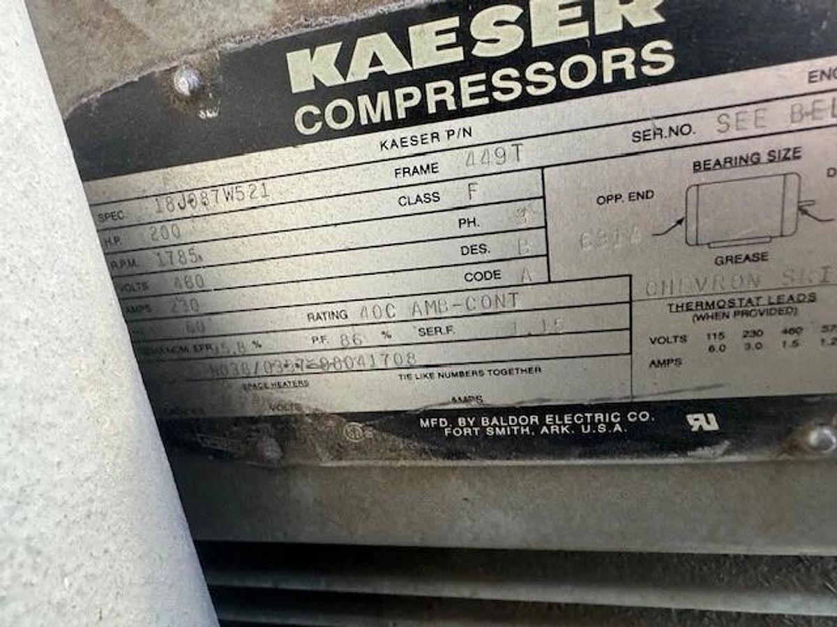 Used Kaeser ES 290 Screw Compressor, 110 Psig, 1014 CFM, 1800RPM, 200Hp, 3 Ph 460V