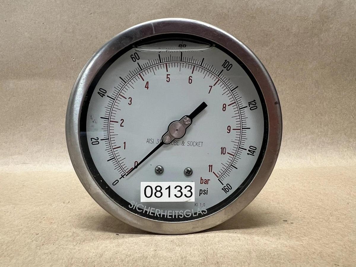 Used LTR 0-160 PSI, 0-11 Bar Pressure Gauge