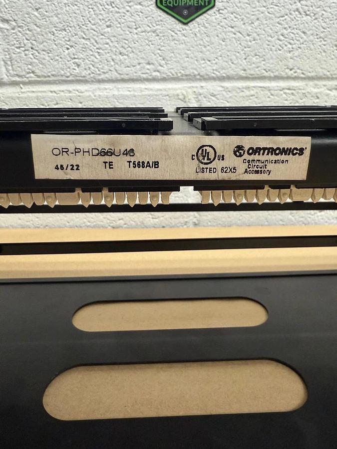 Used Ortronics OR-PHD66U48, 48 Port Patch Panel, Six 16-Port Modules