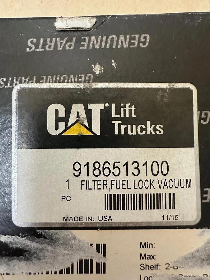 Used CAT 9186513100 Filter, Fuel Lock Vacuum *NEW*