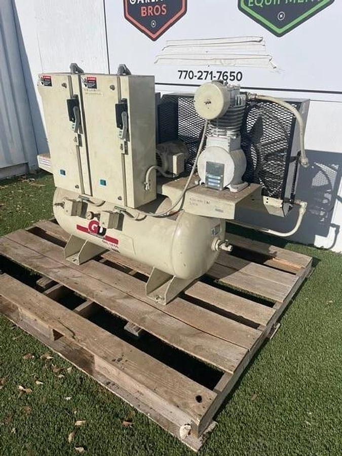 Used Gardner Denver MTOII Duplex Reciprocating Oil-Less Air Compressor, 60 Gal Tank