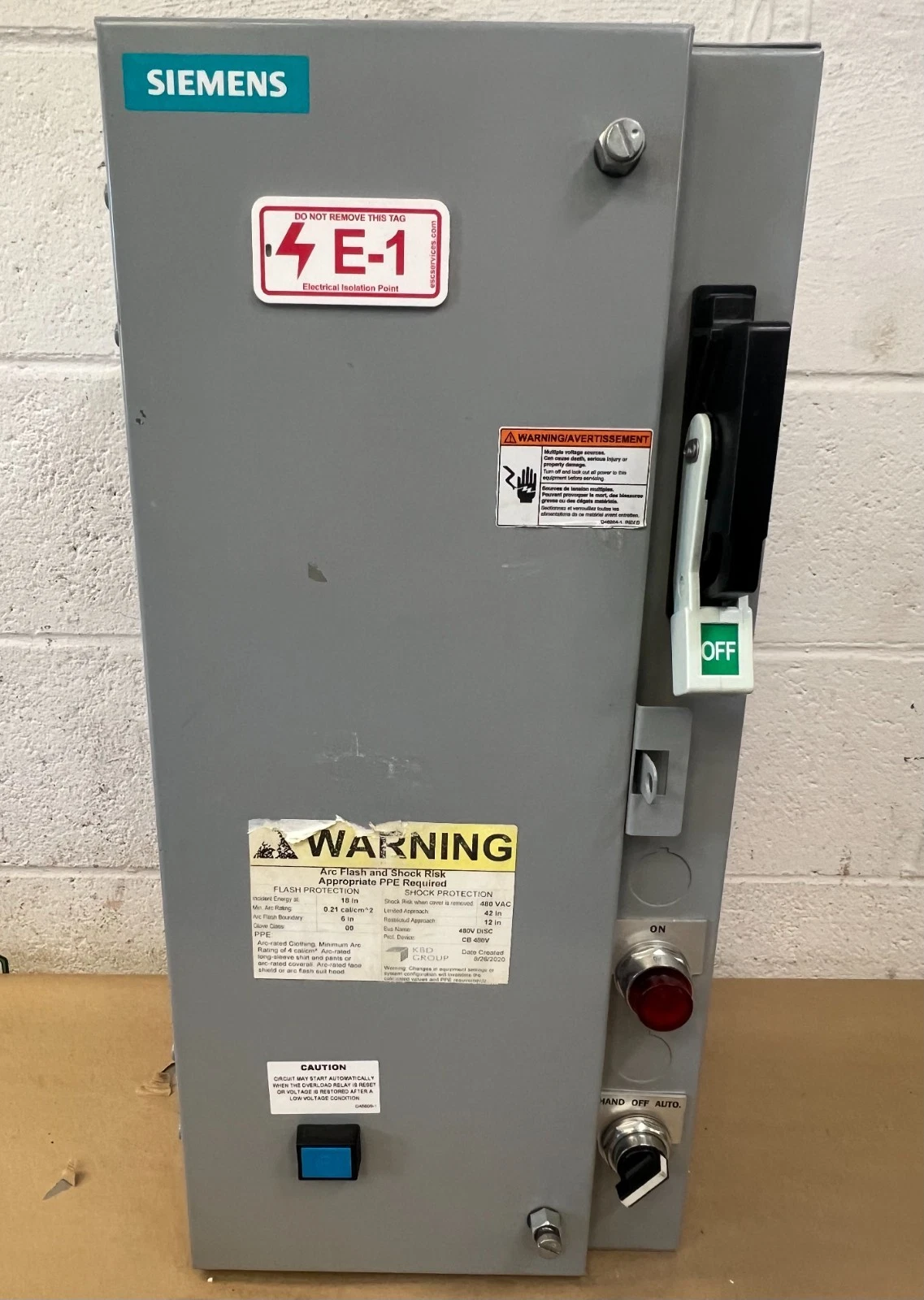 Used Siemens 18CSB92BF Combination Motor Starter, 600V, 3PH
