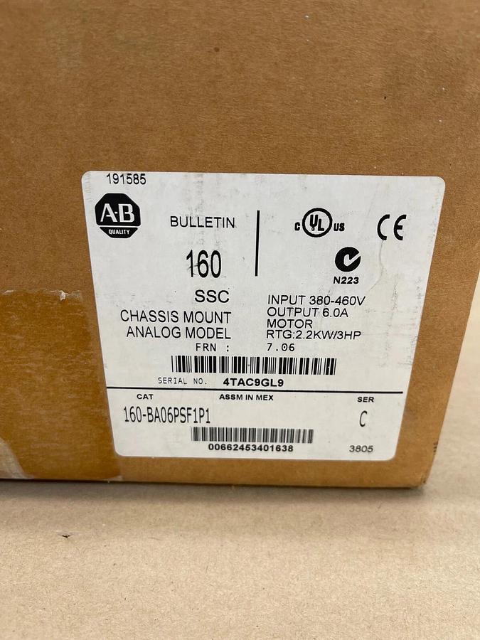 Allen-Bradley 160-BA06PSF1P1 Chassis Mount Analog Model Ser C 380-460V 6.0A