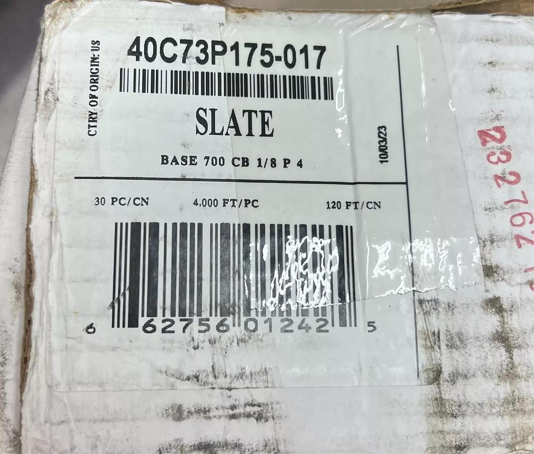 Used Roppe Corporation 40C73P175-017 Base 700 CB 1/8 P 4 Rubber Wall Base (15 pcs)