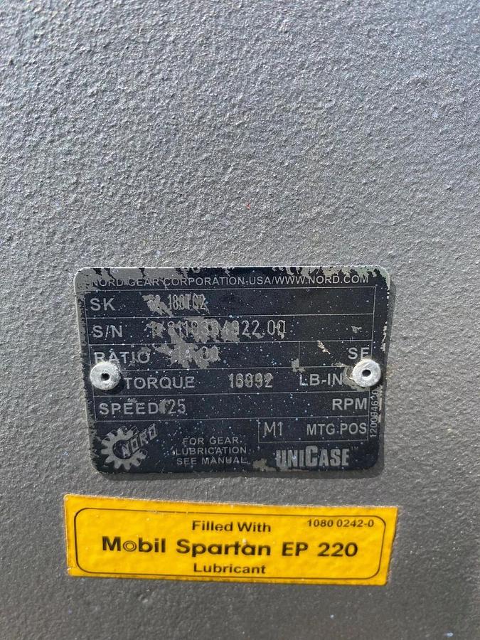 Used Nord Gear Corp SK52 180TC2 Gearbox S/N 1/8110384922.00. Ratio 14.00:1